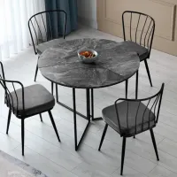 Set scaune de bucătarie Trendy Yildiz Catifea/ Dark Gray Black photo 7