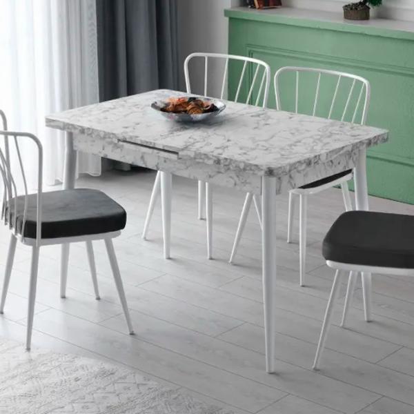 Set scaune de bucătarie Trendy Yildiz Catifea/ Gray White photo 7