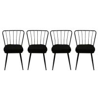 Set scaune de bucătarie Trendy Yildiz Catifea/ Black Black