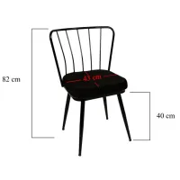 Set scaune de bucătarie Trendy Yildiz Catifea/ Black Black photo 6