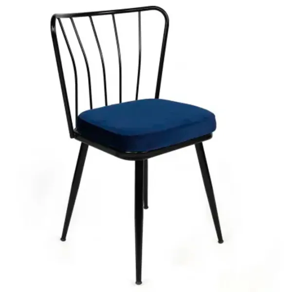 Set scaune de bucătarie Trendy Yildiz Catifea/ Blue Black photo 2