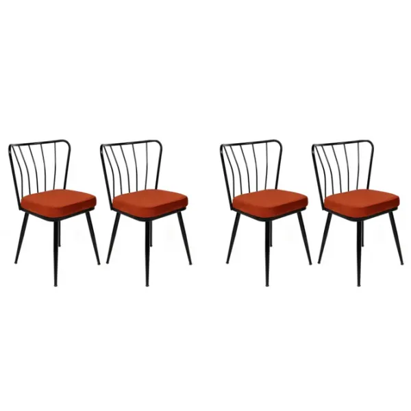 Set scaune de bucătarie Trendy Yildiz Catifea/ Brown Black photo 1