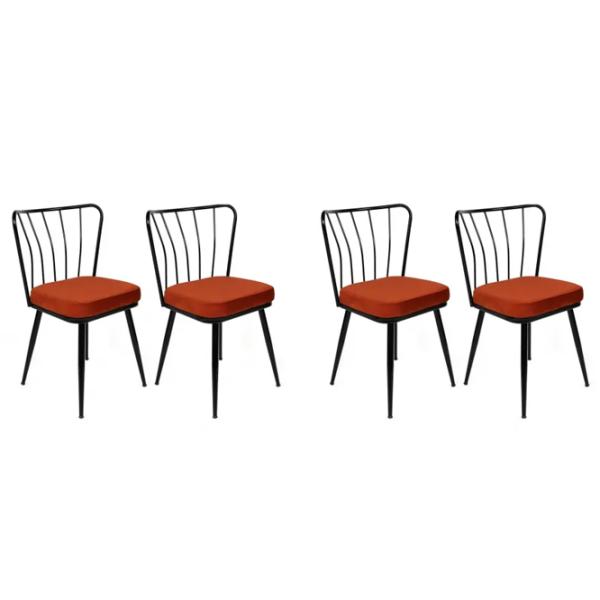 Set scaune de bucătarie Trendy Yildiz Catifea/ Brown Black photo 1