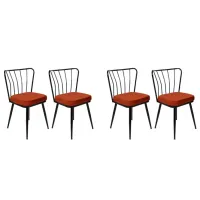 Set scaune de bucătarie Trendy Yildiz Catifea/ Brown Black