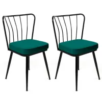 Set scaune de bucătarie Trendy Yildiz Catifea/ Green Black photo 2