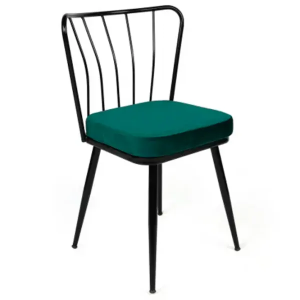 Set scaune de bucătarie Trendy Yildiz Catifea/ Green Black photo 3