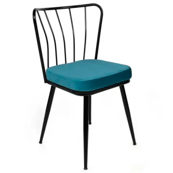 Set scaune de bucătarie Trendy Yildiz Catifea/ Blue Black photo 3