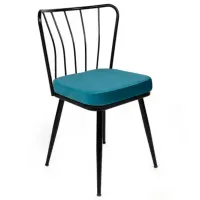 Set scaune de bucătarie Trendy Yildiz Catifea/ Blue Black photo 3