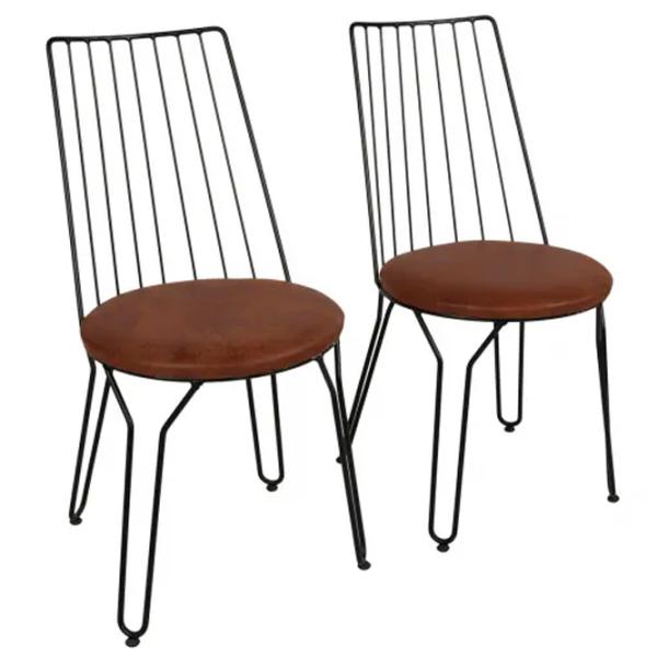 Set scaune de bucătarie Trendy ADA Piele artificială/ Brown Black photo 1