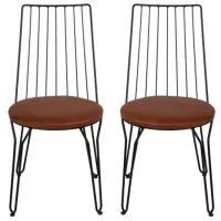 Set scaune de bucătarie Trendy ADA Piele artificială/ Brown Black photo 2