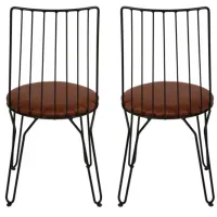 Set scaune de bucătarie Trendy ADA Piele artificială/ Brown Black photo 3