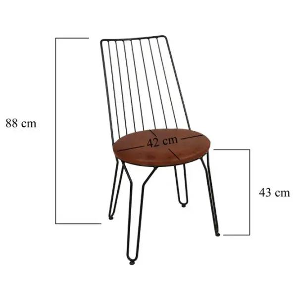 Set scaune de bucătarie Trendy ADA Piele artificială/ Brown Black photo 4