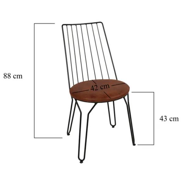 Set scaune de bucătarie Trendy ADA Piele artificială/ Brown Black photo 4