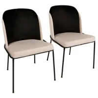 Set scaune de bucătarie Trendy Dore Catifea/ Beige Black