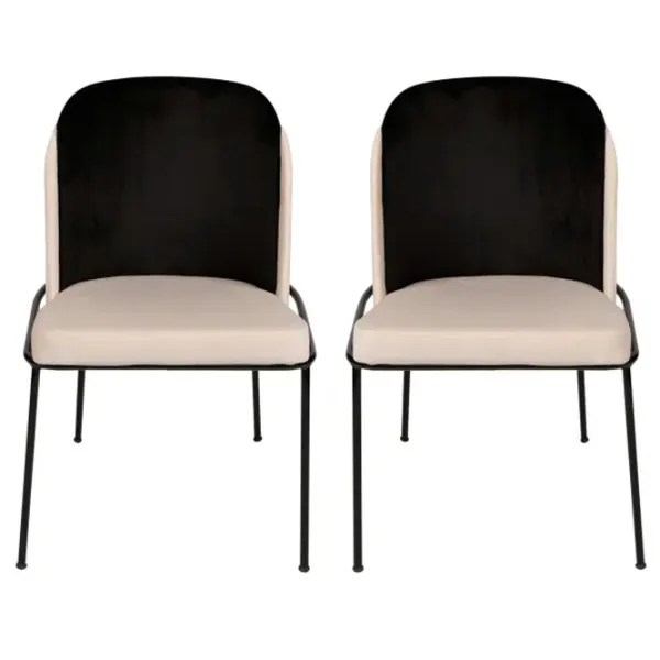 Set scaune de bucătarie Trendy Dore Catifea/ Beige Black photo 2