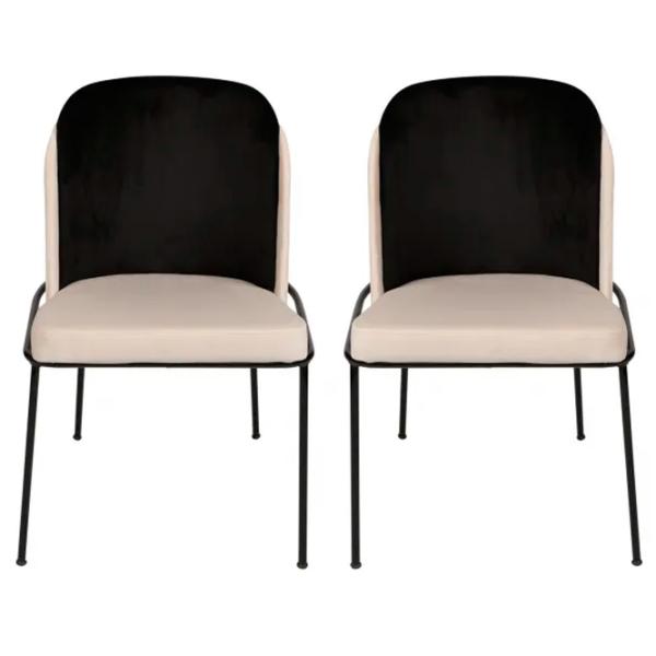 Set scaune de bucătarie Trendy Dore Catifea/ Beige Black photo 2