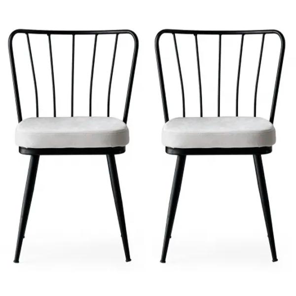 Set scaune de bucătarie Trendy Yildiz Catifea/ White Black photo 1