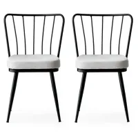 Set scaune de bucătarie Trendy Yildiz Catifea/ White Black