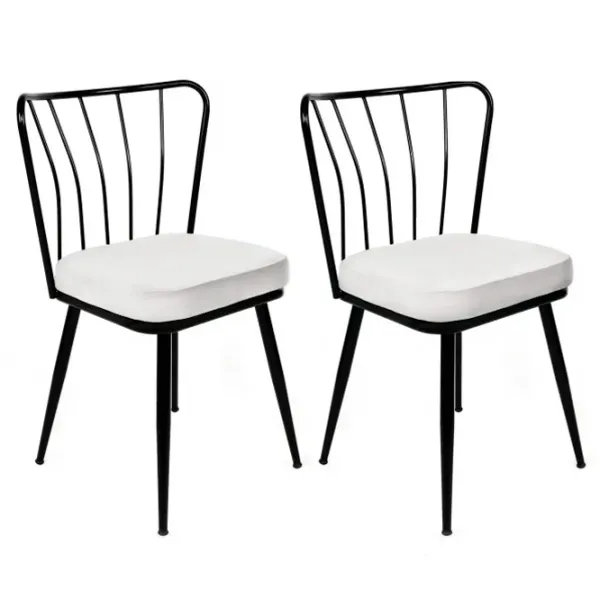 Set scaune de bucătarie Trendy Yildiz Catifea/ White Black photo 2