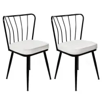 Set scaune de bucătarie Trendy Yildiz Catifea/ White Black photo 2