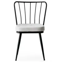 Set scaune de bucătarie Trendy Yildiz Catifea/ White Black photo 3