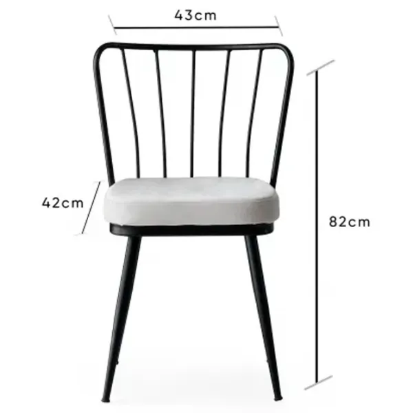 Set scaune de bucătarie Trendy Yildiz Catifea/ White Black photo 7