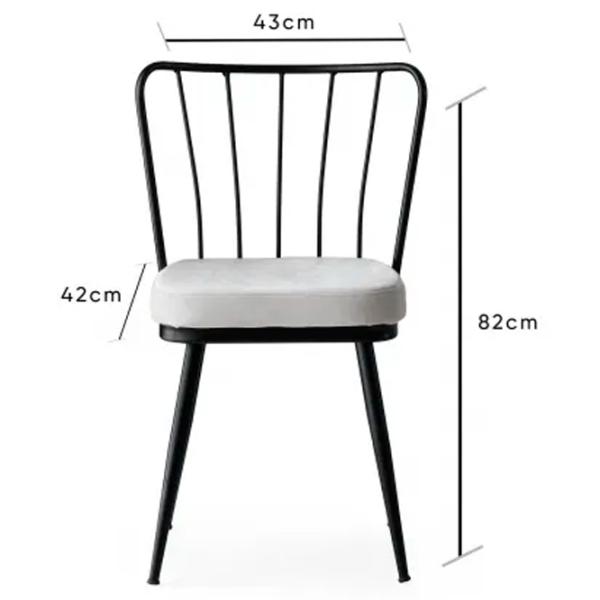 Set scaune de bucătarie Trendy Yildiz Catifea/ White Black photo 7