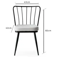 Set scaune de bucătarie Trendy Yildiz Catifea/ White Black photo 7