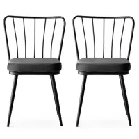 Set scaune de bucătarie Trendy Yildiz Catifea/ Dark Gray Black