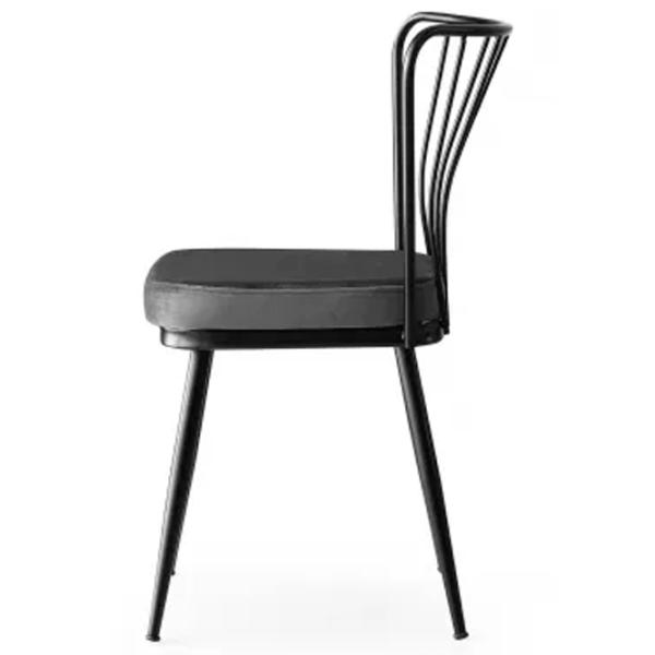 Set scaune de bucătarie Trendy Yildiz Catifea/ Dark Gray Black photo 4