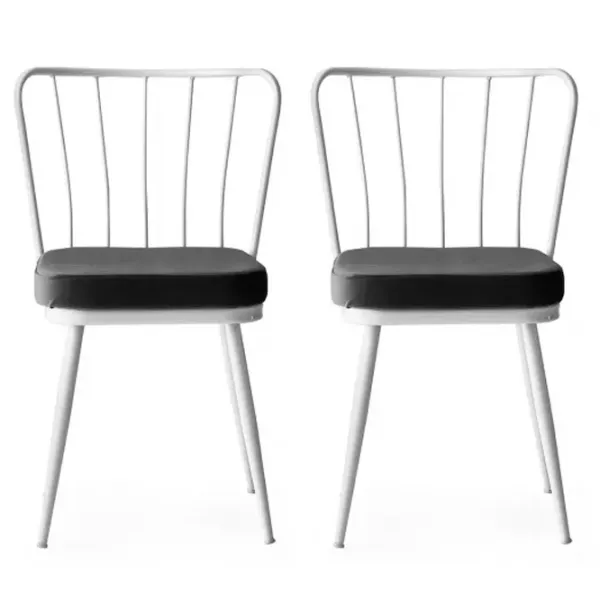 Set scaune de bucătarie Trendy Yildiz Catifea/ Dark Gray White photo 1