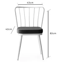 Set scaune de bucătarie Trendy Yildiz Catifea/ Dark Gray White photo 6