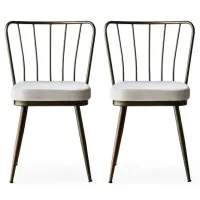 Set scaune de bucătarie Trendy Yildiz Catifea/ White Minki