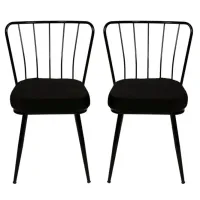 Set scaune de bucătarie Trendy Yildiz Catifea/ Black Black
