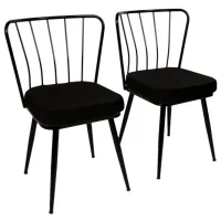 Set scaune de bucătarie Trendy Yildiz Catifea/ Black Black photo 2