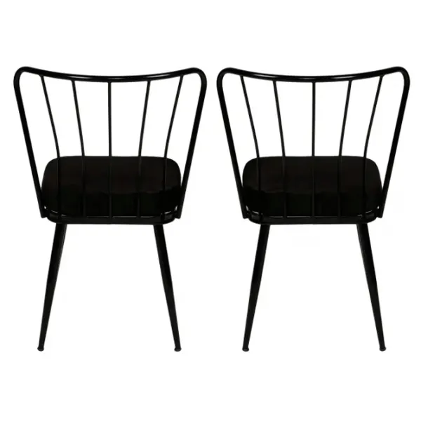 Set scaune de bucătarie Trendy Yildiz Catifea/ Black Black photo 3