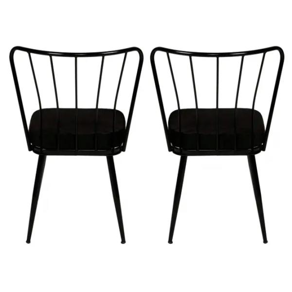 Set scaune de bucătarie Trendy Yildiz Catifea/ Black Black photo 3