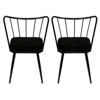 Set scaune de bucătarie Trendy Yildiz Catifea/ Black Black photo 3