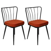 Set scaune de bucătarie Trendy Yildiz Catifea/ Orange Black