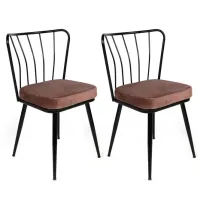Set scaune de bucătarie Trendy Yildiz Catifea/ Maro Black