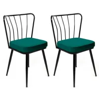 Set scaune de bucătarie Trendy Yildiz Catifea/ Green Black