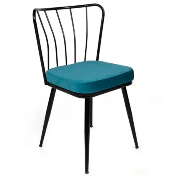 Set scaune de bucătarie Trendy Yildiz Catifea/ Blue Black photo 2