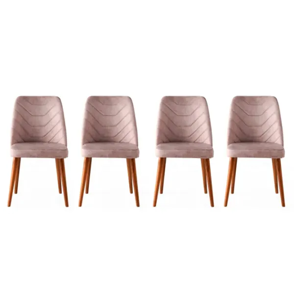 Set scaune de bucătarie Trendy Dallas Catifea/ Beige Stejar sonoma photo 1