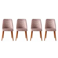 Set scaune de bucătarie Trendy Dallas Catifea/ Beige Stejar sonoma
