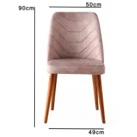 Set scaune de bucătarie Trendy Dallas Catifea/ Beige Stejar sonoma photo 4