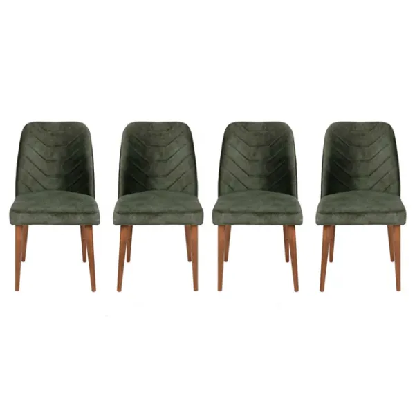 Set scaune de bucătarie Trendy Dallas Catifea/ Green Brown photo 1