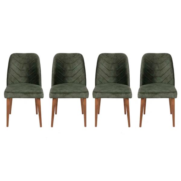 Set scaune de bucătarie Trendy Dallas Catifea/ Green Brown photo 1