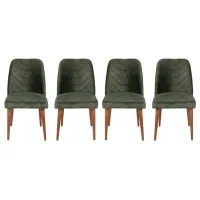 Set scaune de bucătarie Trendy Dallas Catifea/ Green Brown