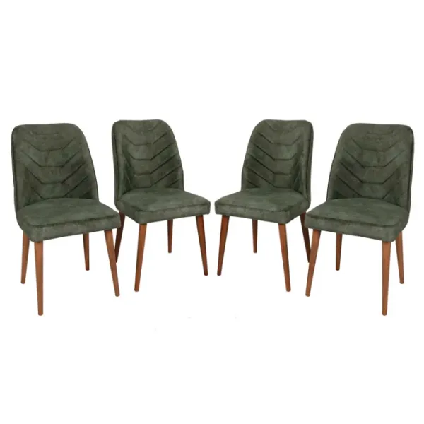 Set scaune de bucătarie Trendy Dallas Catifea/ Green Brown photo 2