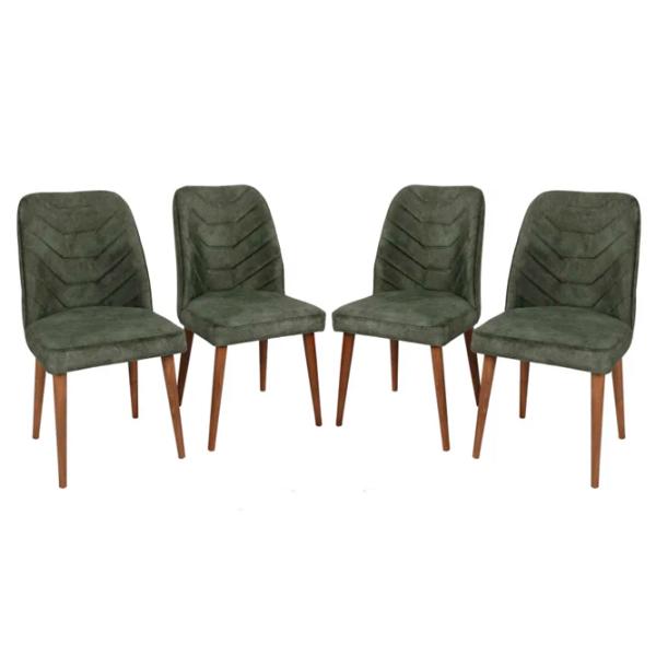 Set scaune de bucătarie Trendy Dallas Catifea/ Green Brown photo 2